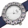Đồng hồ Burgi Women's BUR227 Swarovski Colored Crystal & Diamond Accented Leather Strap Watch Packed in a Beautiful Gift Box 