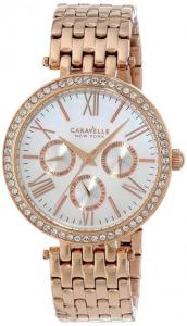 Caravelle New York 44N101 Women's Round Analog Mother of Pearl Day Date Watch