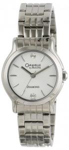 Đồng hồ nữ Caravelle by Bulova Diamond Women's Round Silver Tone Watch 43P109