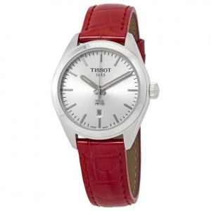 Đồng hồ Tissot PR 100 Silver Dial Ladies Red Leather Watch  T101.210.16.031.03