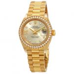 Đồng hồ nữ Rolex Lady Datejust Silver Diamond Dial 18 Carat Yellow Gold President Watch 279138SRDP